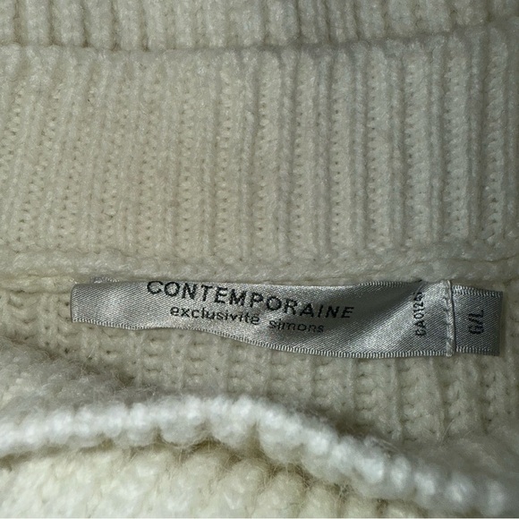 Simons Sweater Contemporaine Exclusive Wool Blend Chunky Ribbed Oversized Size L - Picture 13 of 14